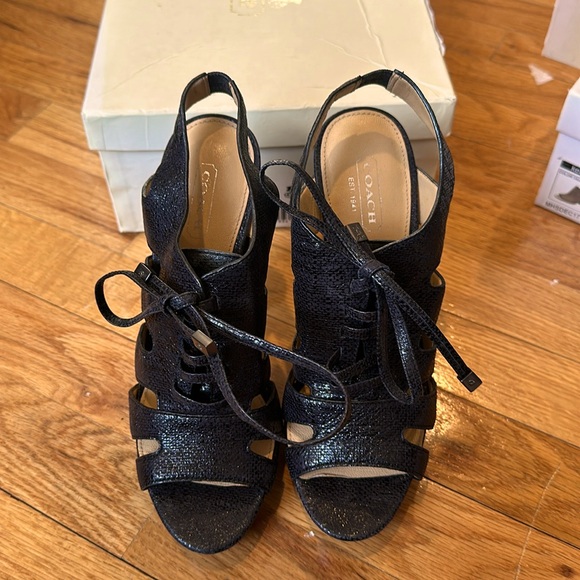 Selling Black Coach Shiny Texture Heels.  Very trendy. - Picture 1 of 5